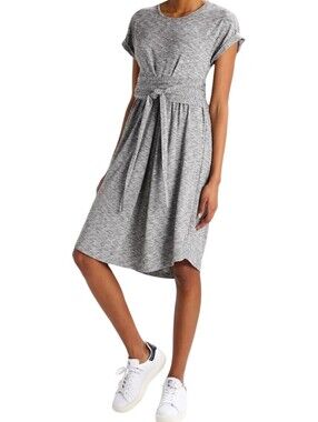 GAP Modal Heathered Grey Tie Waist Jersey Dress Size Medium NWT
